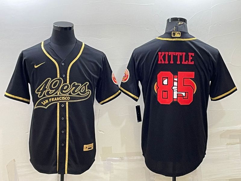 Men San Francisco 49ers 85 Kittle Black Gold 2022 Nike Co branded NFL Jersey